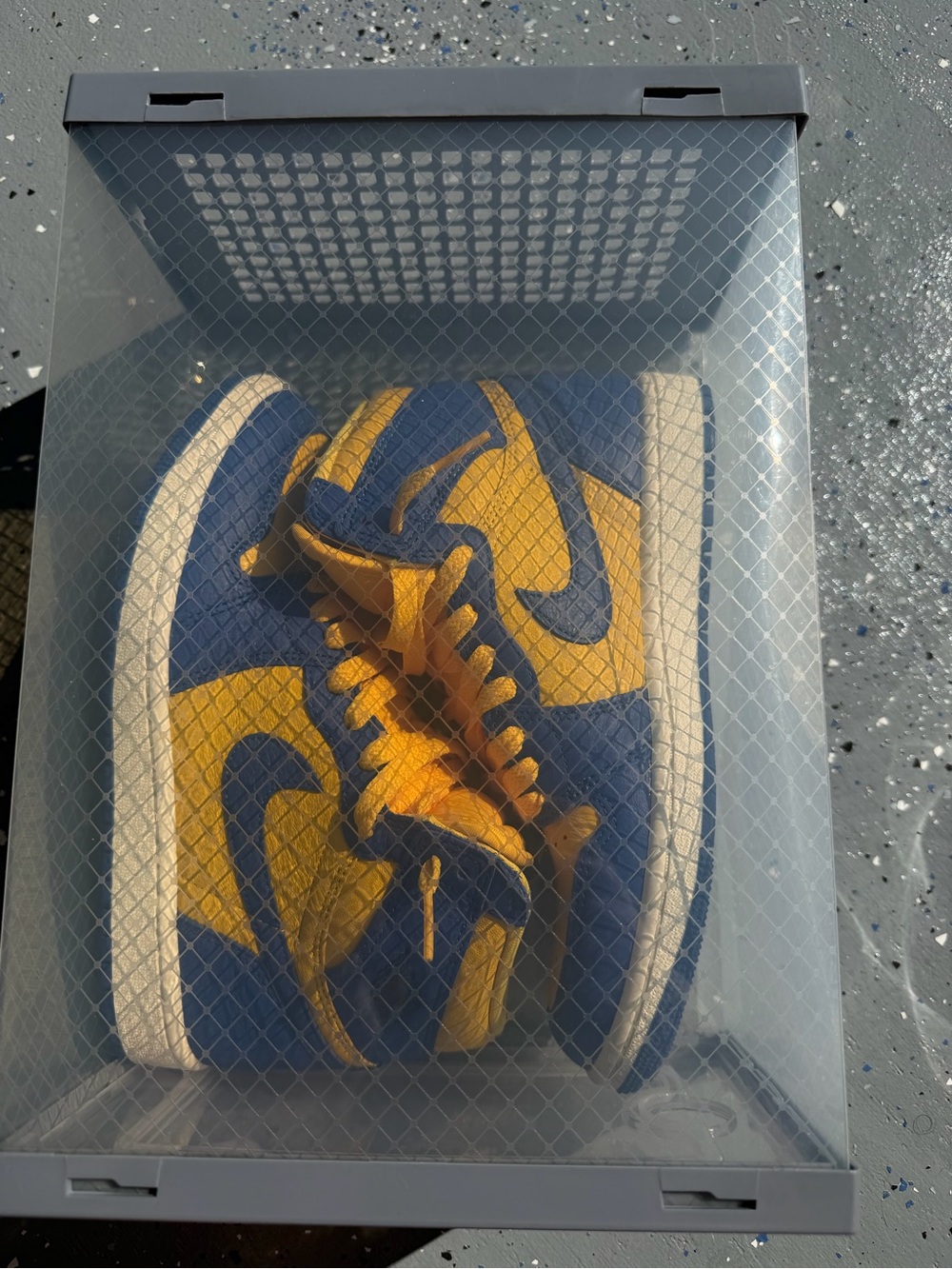 Womens Blue and Yellow Jordan Ones